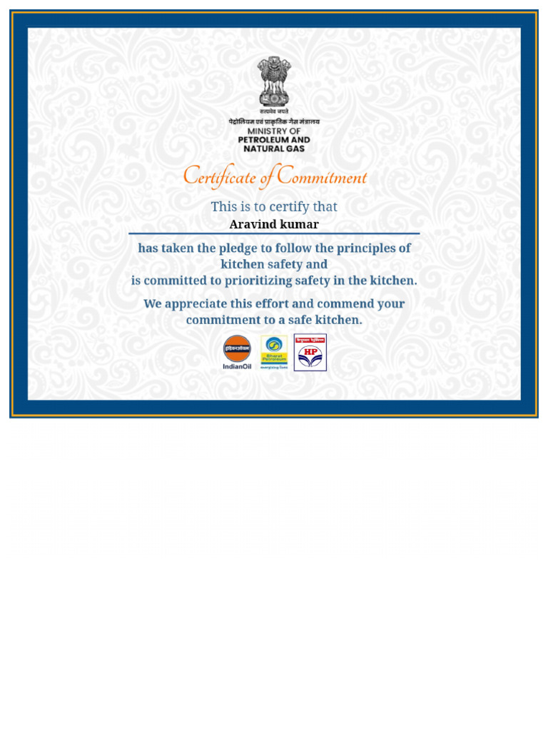 Safety Pledge Certificate | PDF