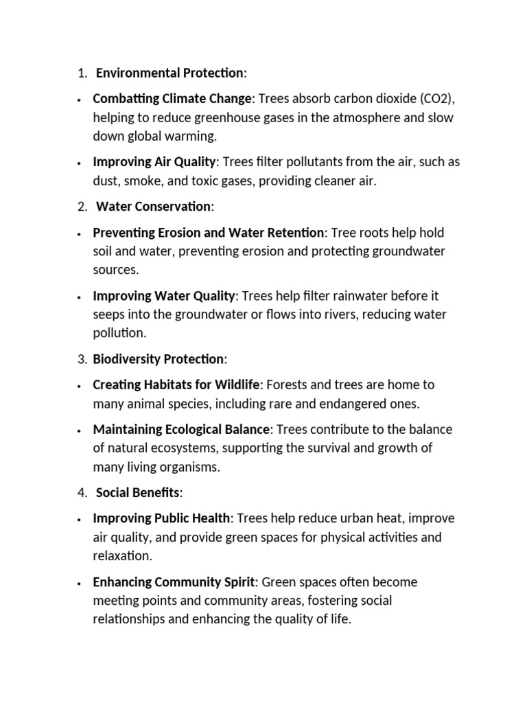Benefits of Tree Planting for Sustainability | PDF