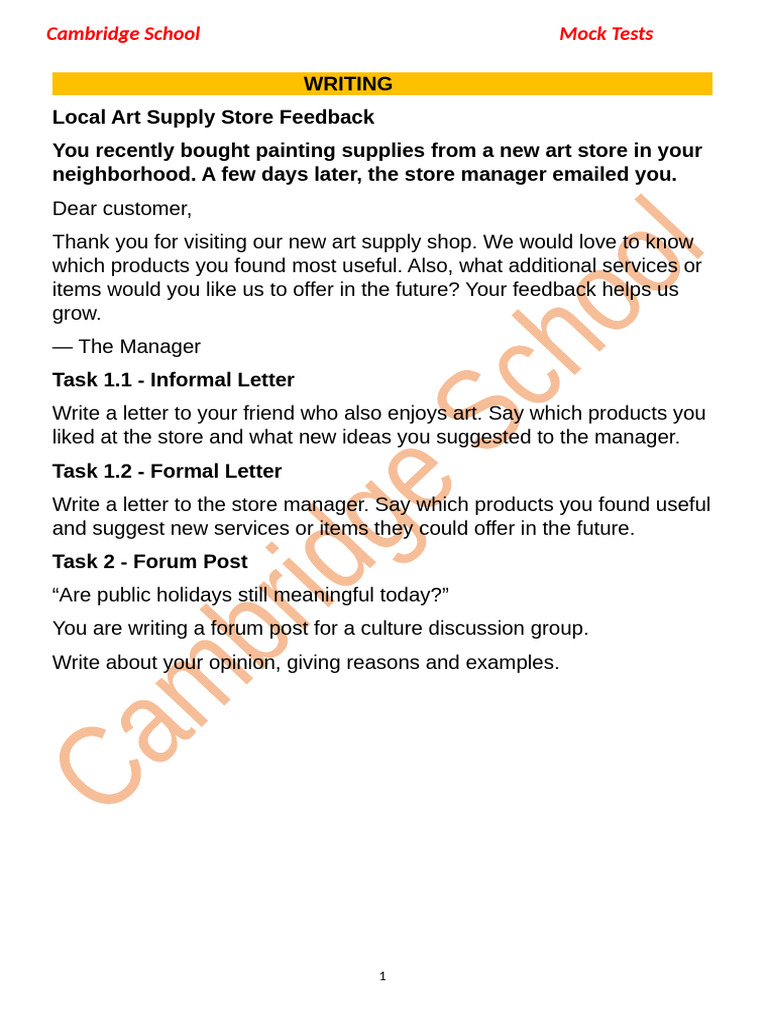 Writing - New Format (17.08) | PDF