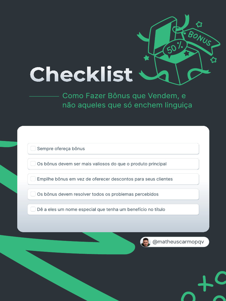 Checklist Bônus - PQV | PDF