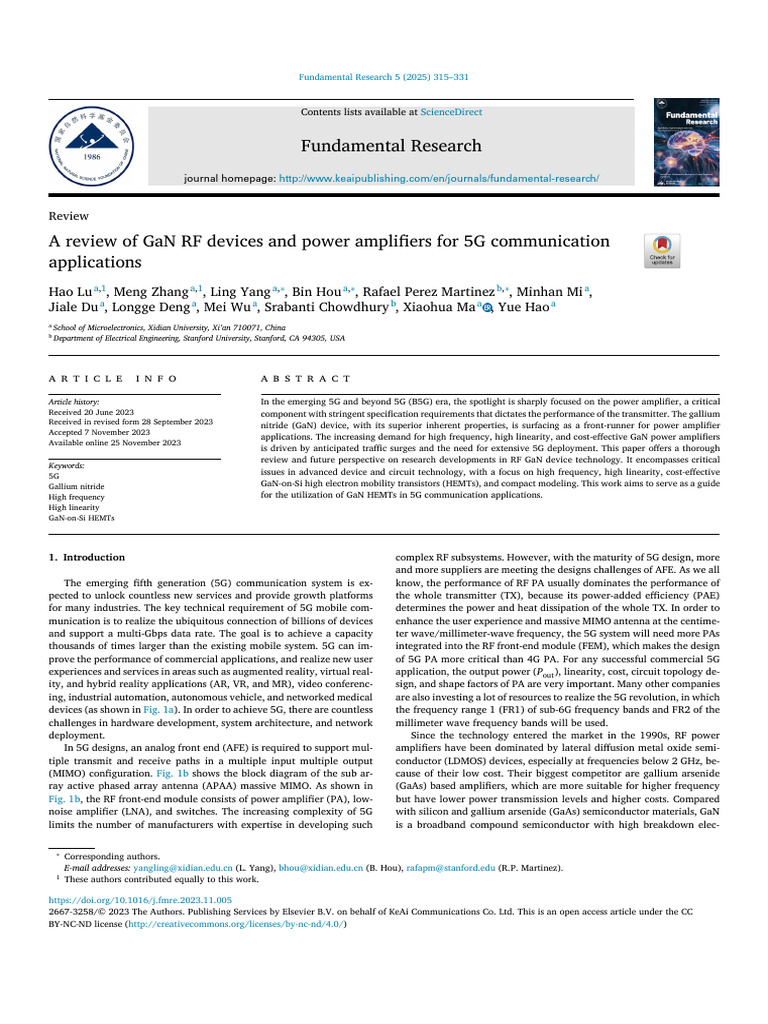 GaN Power Amplifiers for 5G Applications | PDF | Field Effect ...