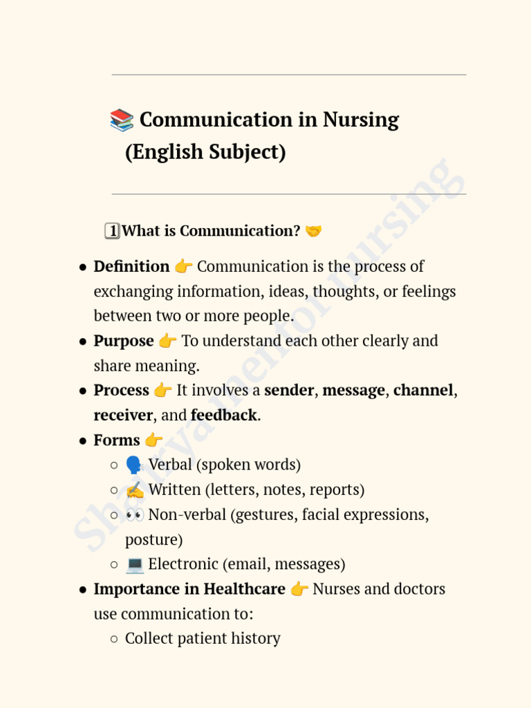 Effective Communication in Nursing | PDF | Nonverbal Communication ...
