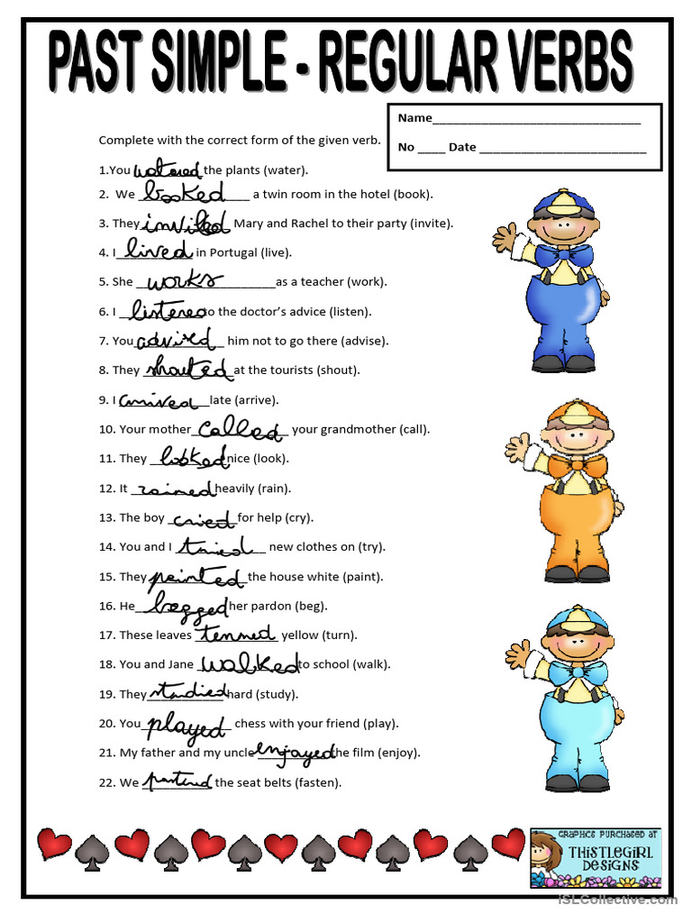 Verb Form Exercise Worksheet | PDF