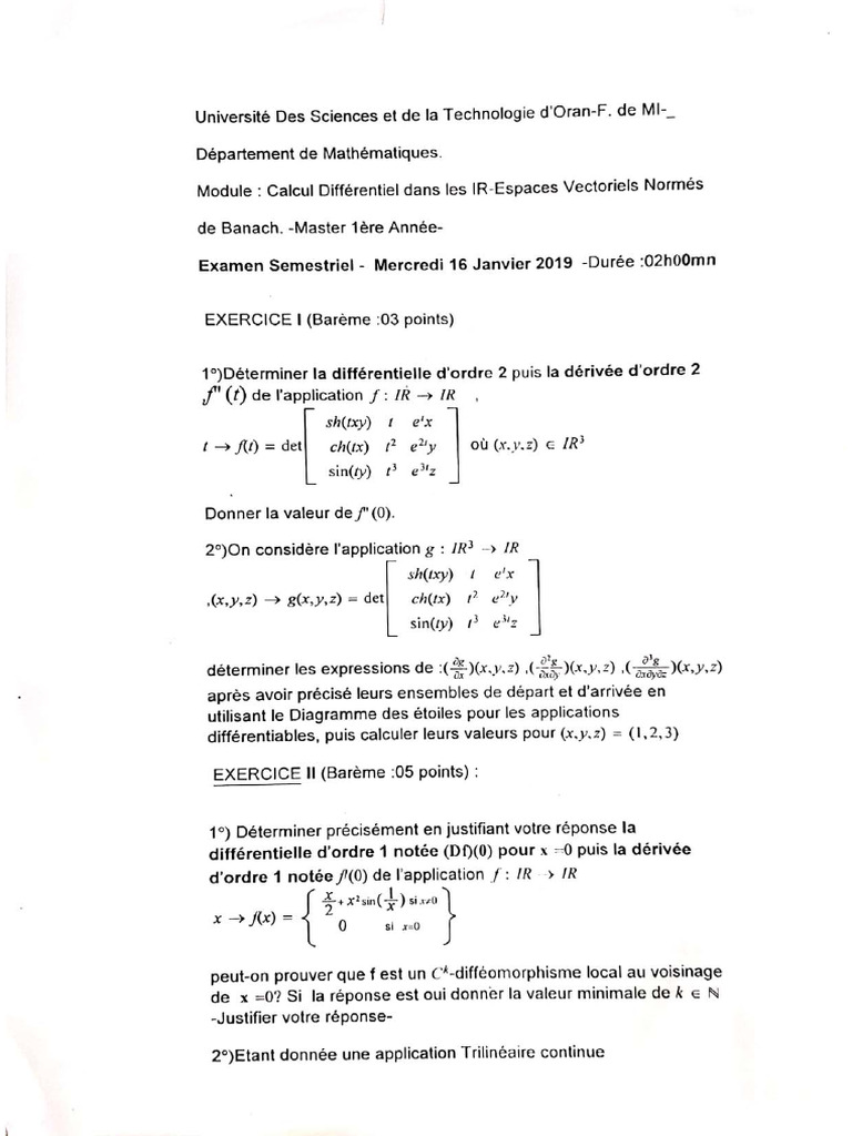 Calcul Diff 2018-2019 | PDF