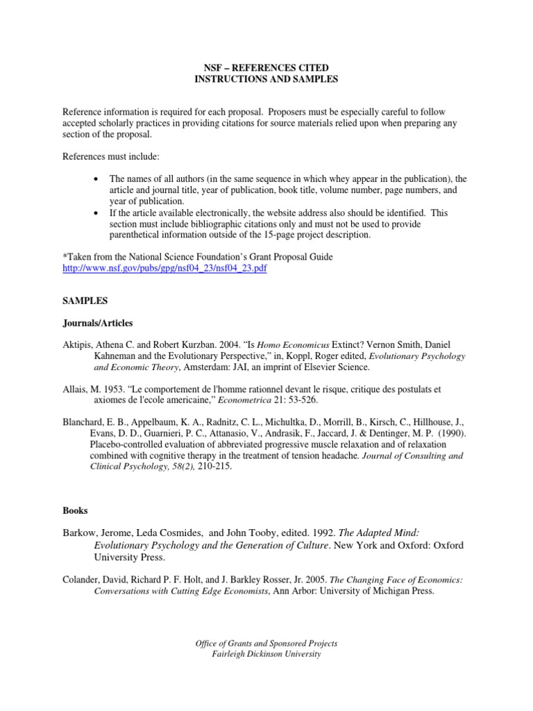 NSF Proposal Reference Guidelines | PDF | Microscopy | Science And ...