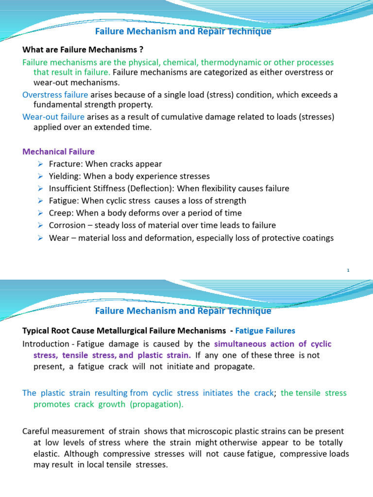 Notes - Failure Mechanism | PDF | Fracture | Fatigue (Material)