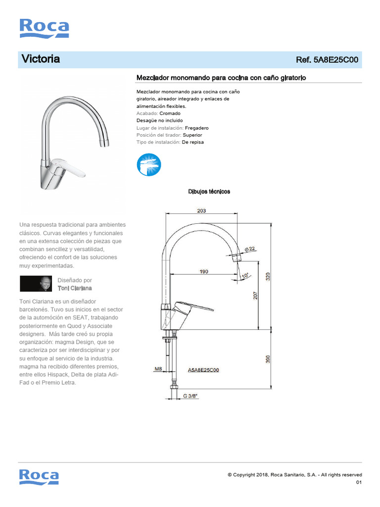 Grifo Cocina Victoria-N Roca - 5a8e25c00 | PDF