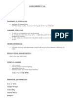 Resume Format