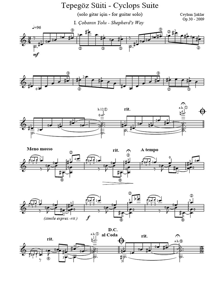 Cyclops Suite for Guitar Solo | PDF | Poetics | Musical Forms