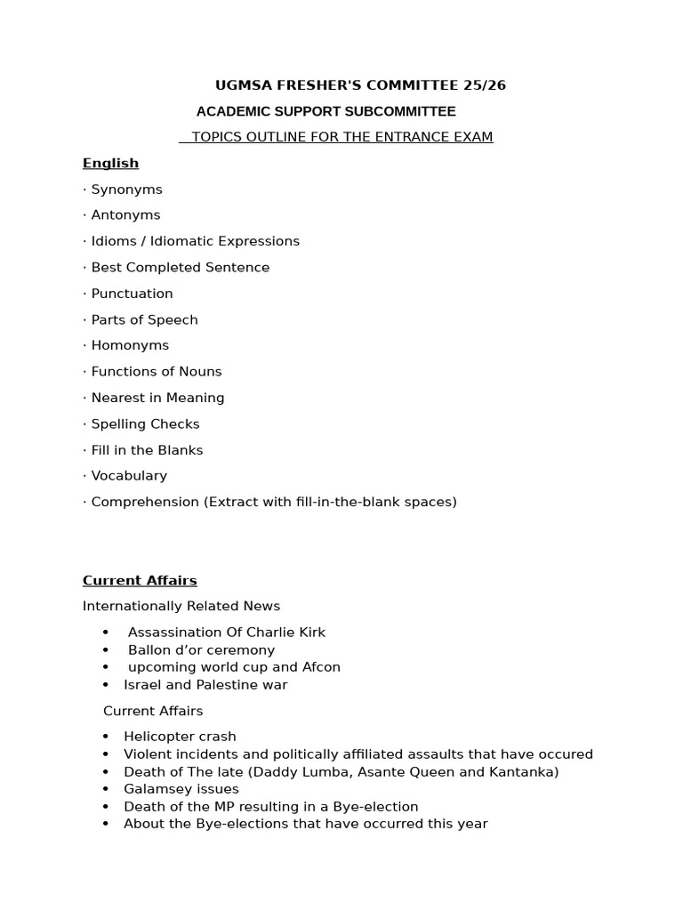 UHAS Entrance Exam Syllabus Overview | PDF | Chemical Reactions | Biology