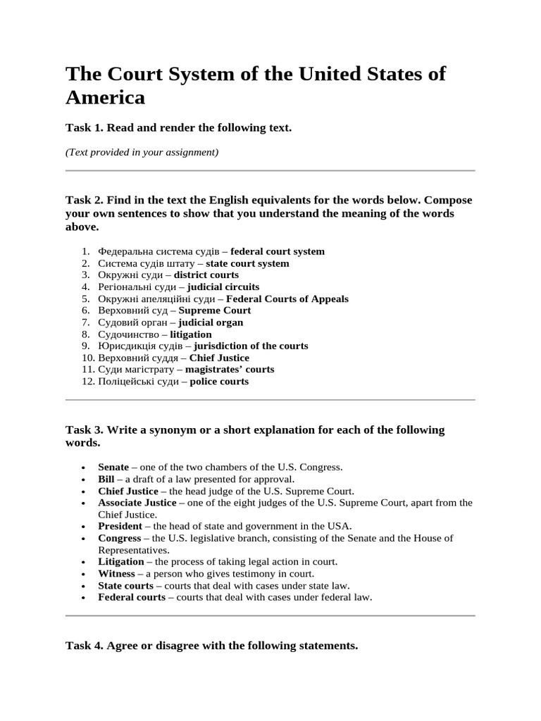 Structure of the U.S. Court System | PDF | Supreme Court Of The United ...