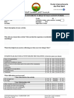 Student\'s Self Evaluation Form