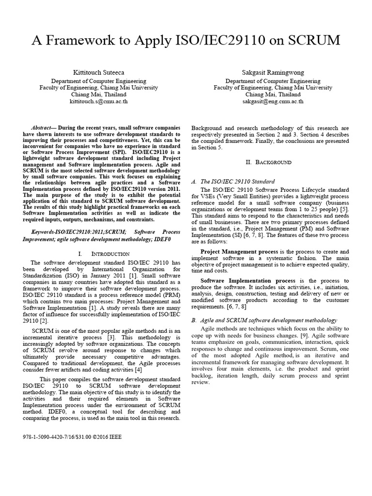 ISO/IEC29110 Framework for SCRUM | PDF | Agile Software Development ...