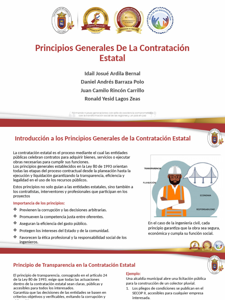 Principios Generales De La Contratación Estatal Pdf Corrupción 