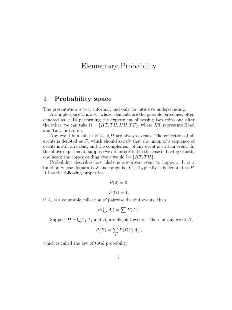 Understanding Elementary Probability Concepts | PDF | Probability ...