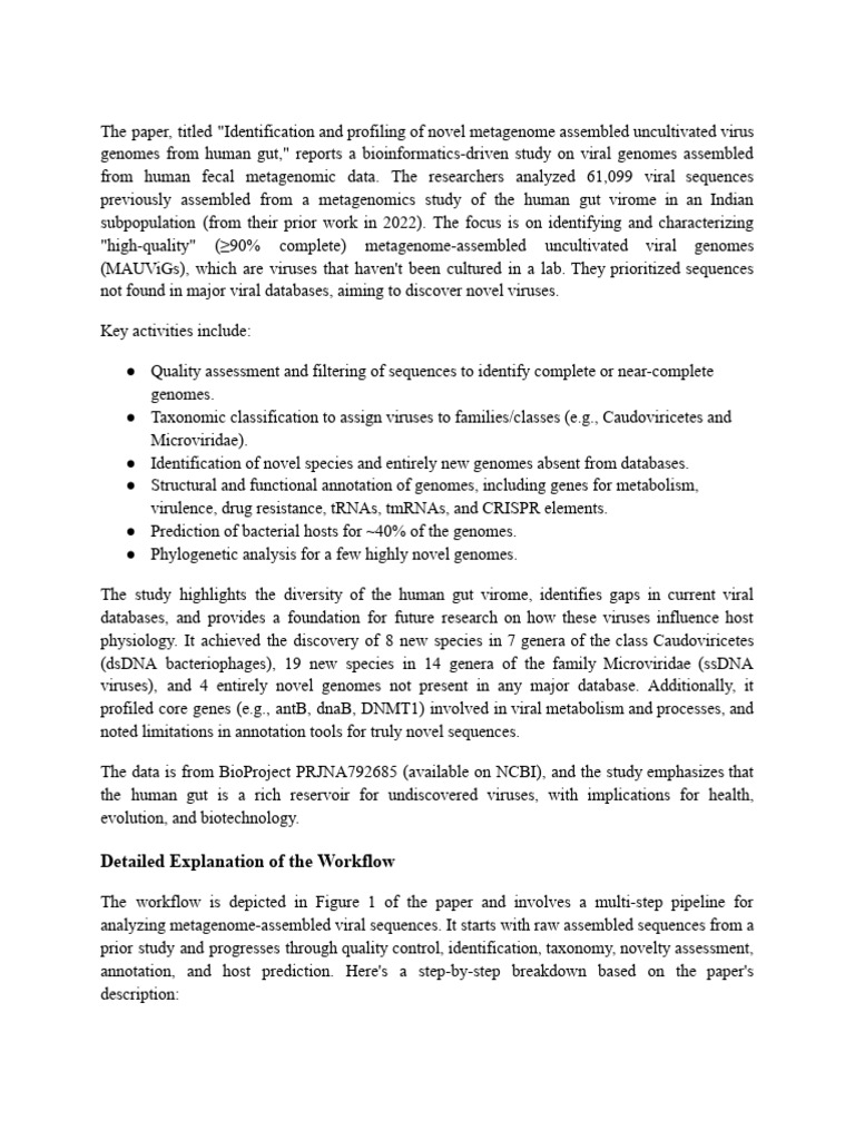 Novel Viral Genomes from Human Gut Metagenome | PDF | Virus | Genomics