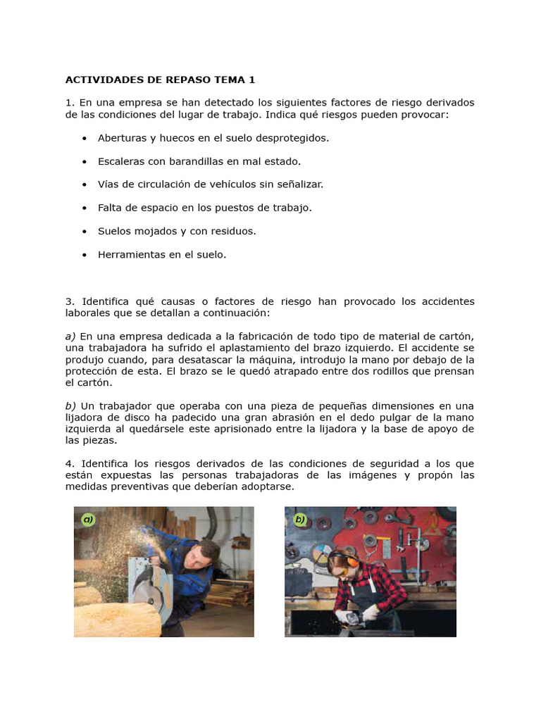 Actividades Repaso Tema 1 | PDF