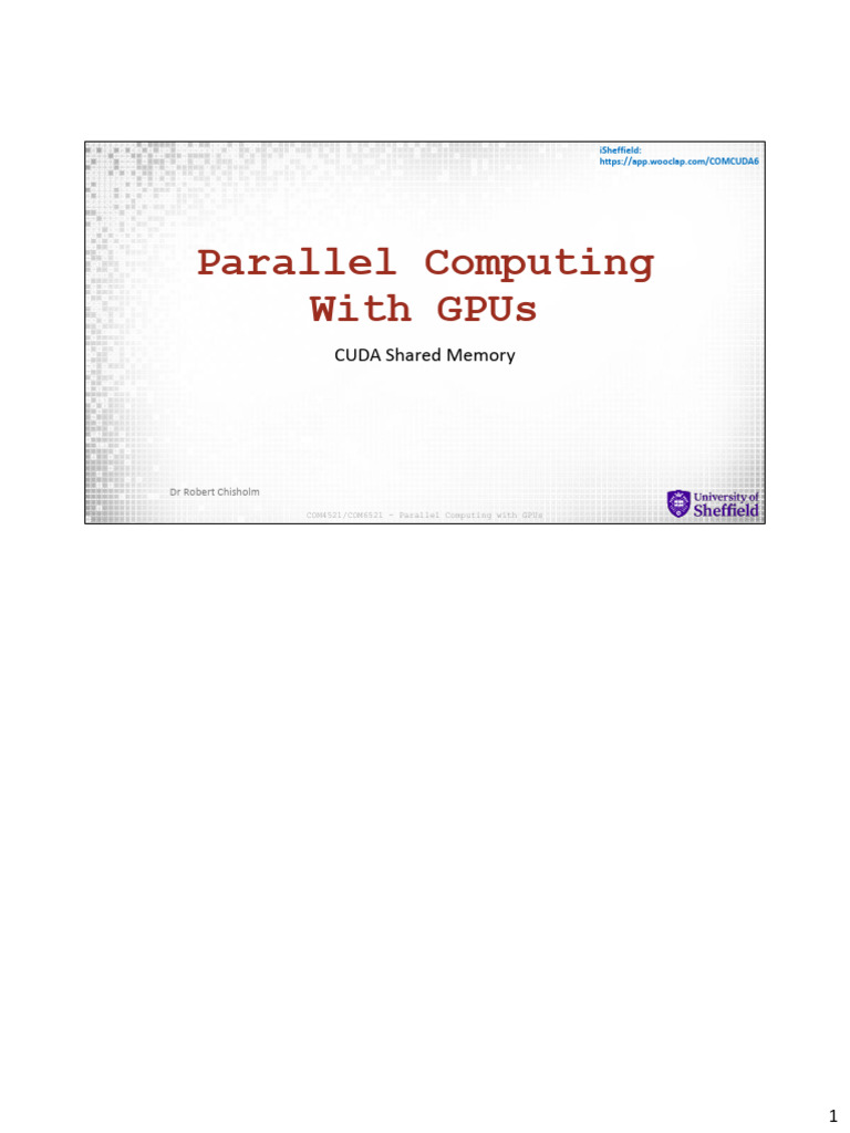 GPU Parallel Computing: Shared Memory Insights | PDF | Parallel ...