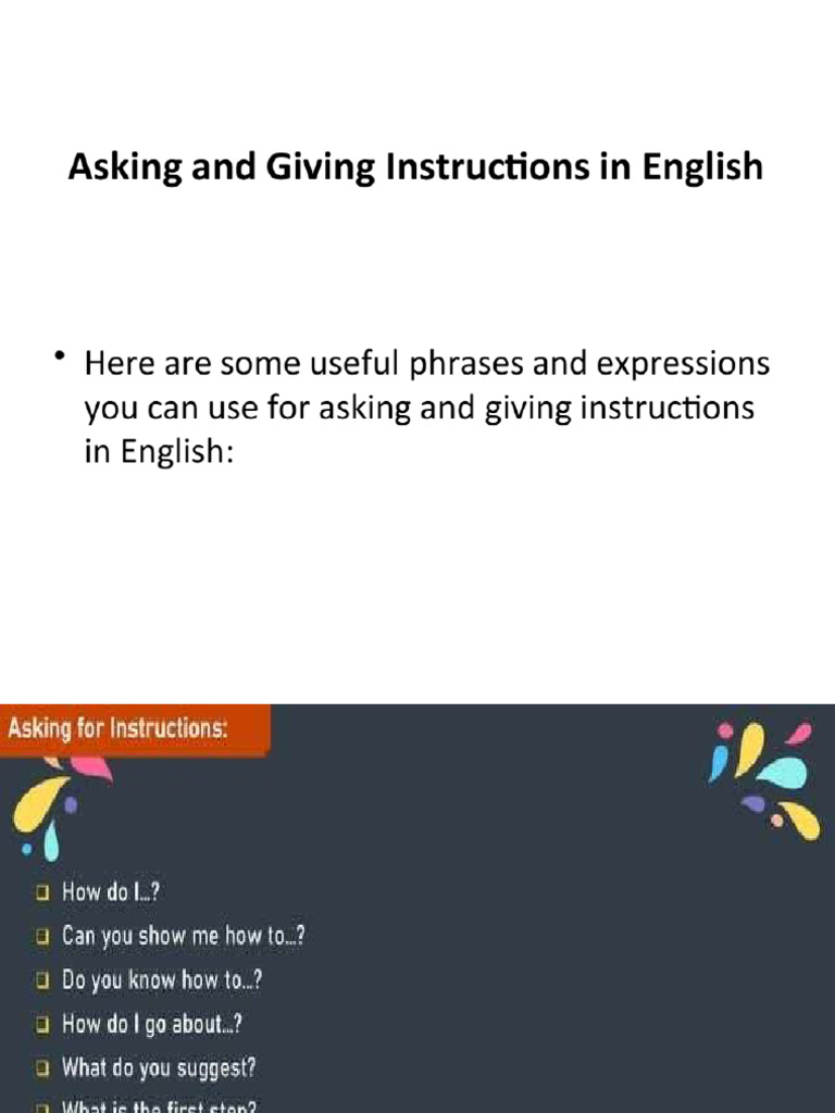 Asking and Giving Instructions | PDF