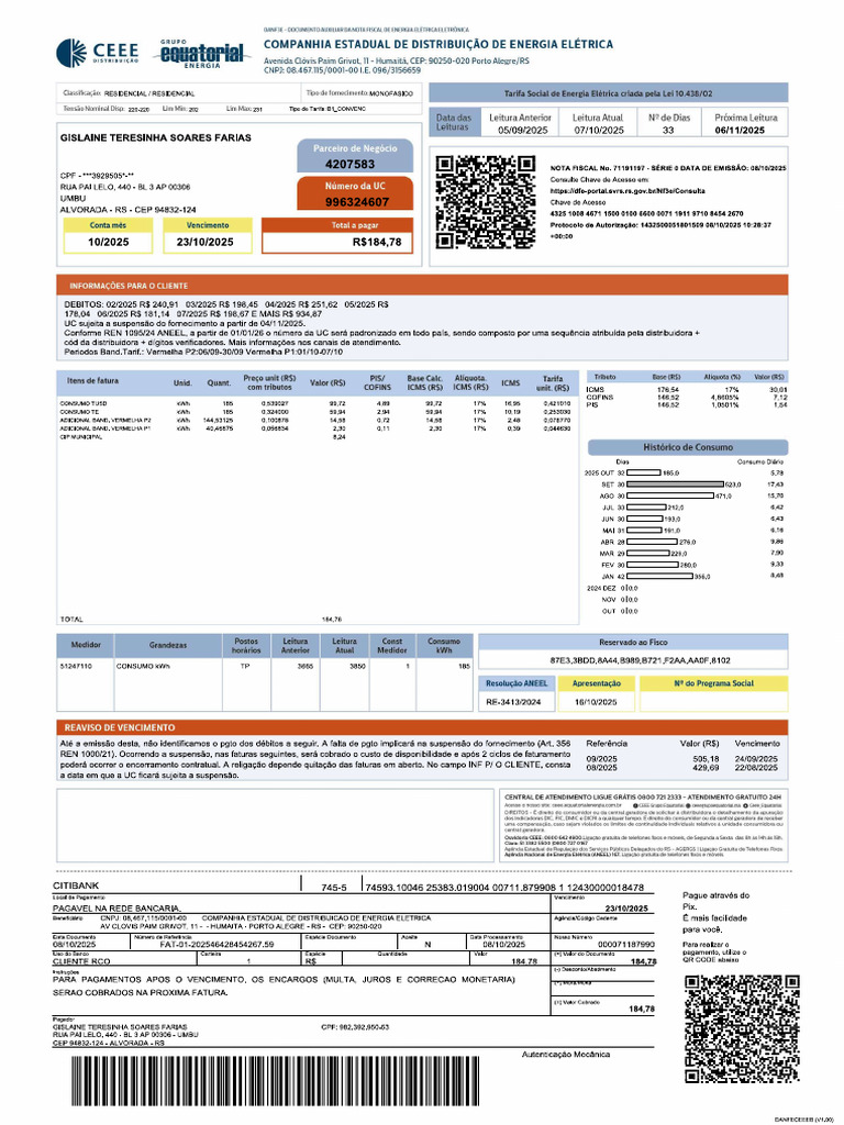 Comprovante Ceee | PDF