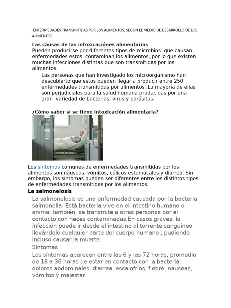 Enfermedades Alimentarias Comunes y Síntomas | PDF | Enfermedades ...
