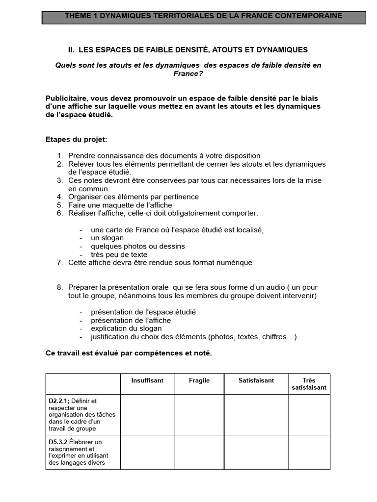 Atouts des Espaces de Faible Densité | PDF