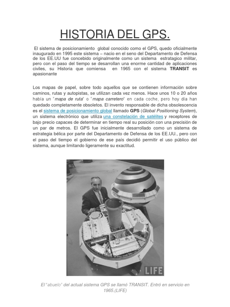 Evolución del GPS: De Militar a Civil | PDF | Sistema de ...