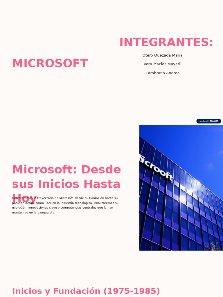 Evolución de Microsoft: De 1975 a Hoy | PDF | Microsoft | Microsoft Windows