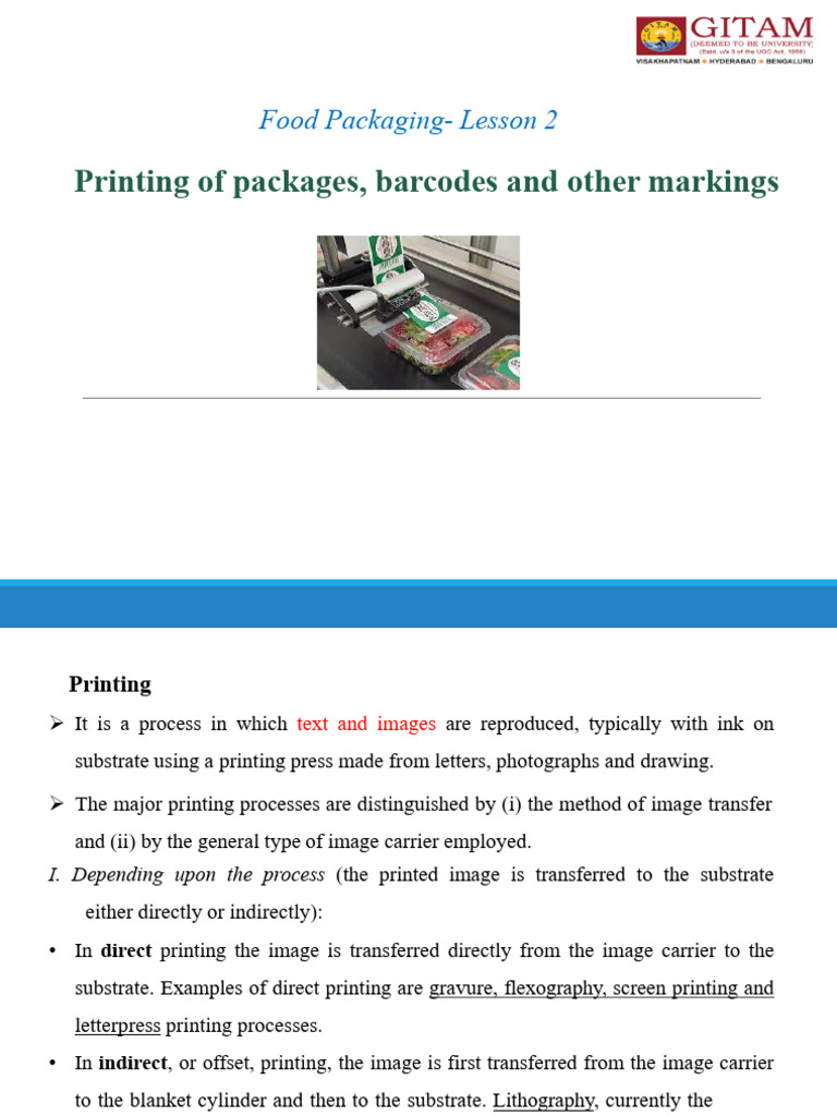 Food Packaging Printing Techniques Explained | PDF | Printing | Lithography