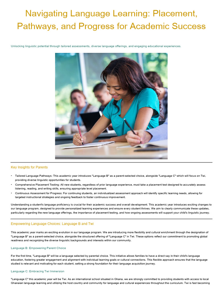 Navigating Language Learning - Placement, Pathways, and Progress For ...