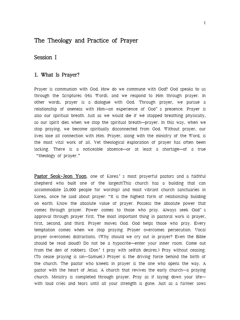 The Theology and Practice of Prayer-2 | PDF | Jesus | Prayer