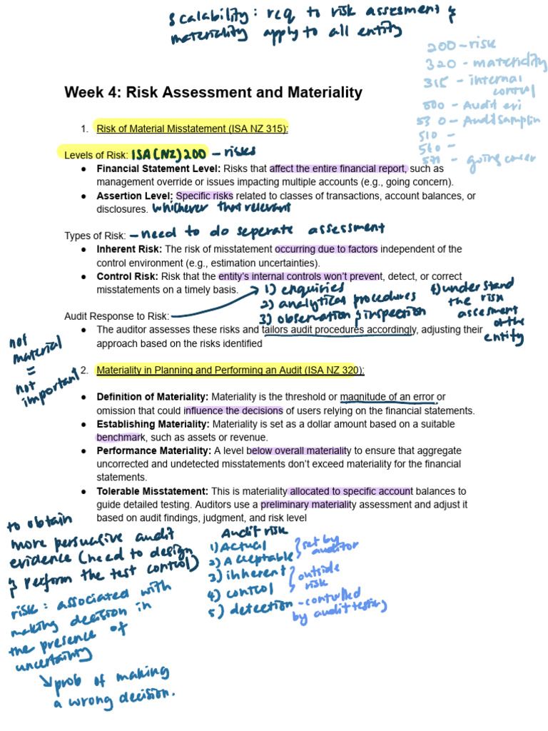 Risk Assessment and Materiality in Audits | PDF | Audit | Internal Control