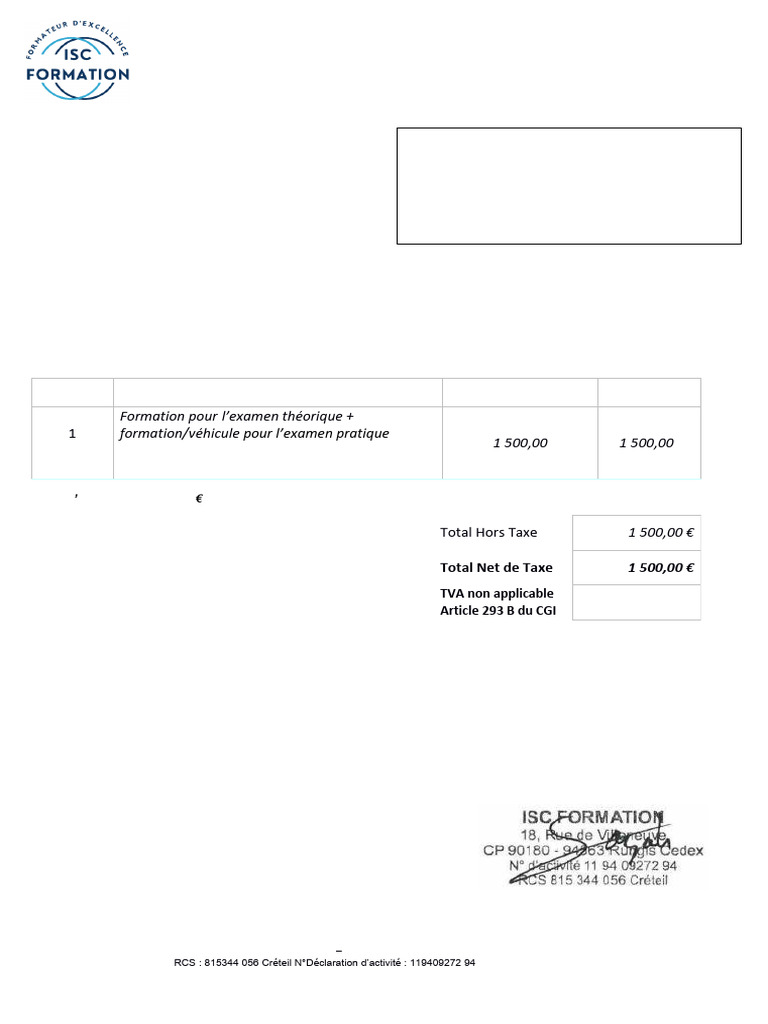 Devis pour formation VMDTR à Rungis | PDF