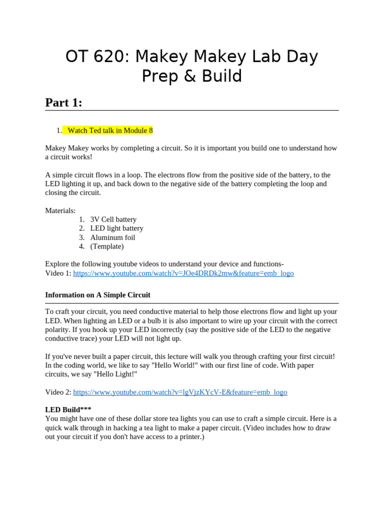Makey Makey Piano Lab Instructions | PDF | Electric Current | Diode
