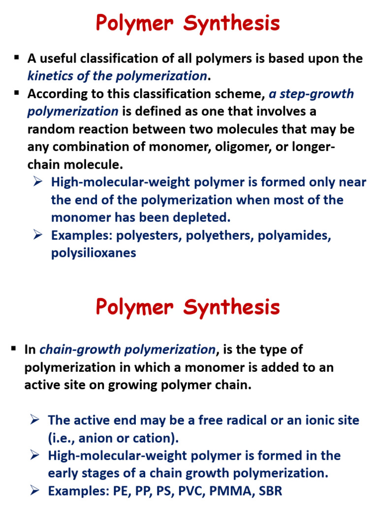 Polymerization Techniques Explained | PDF | Polymerization | Physical ...
