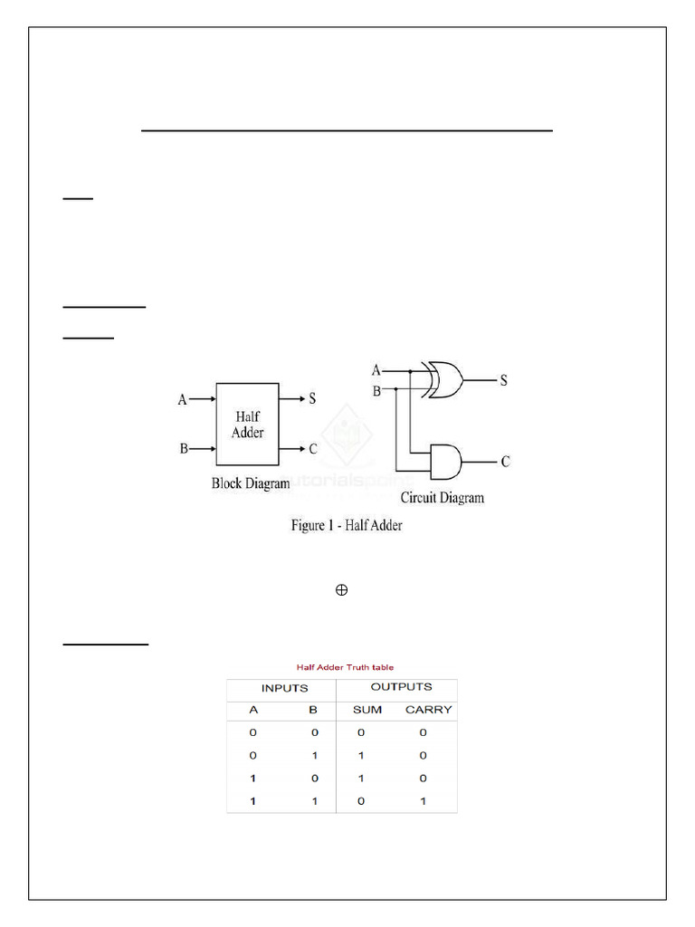 Verilog Half and Full Adder Design | PDF | Electrical Circuits ...