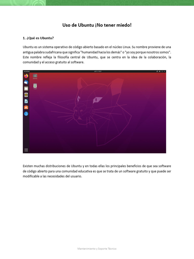 Uso de Ubuntu | PDF | Microsoft Windows | Software de la aplicacion