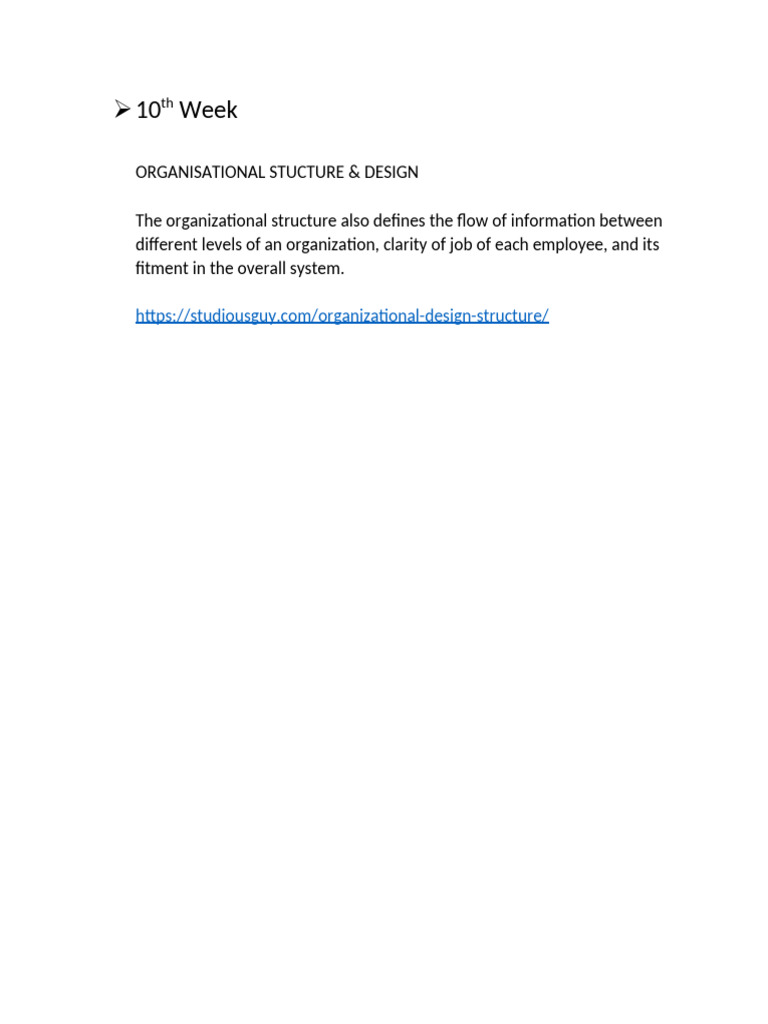 10th Week | PDF