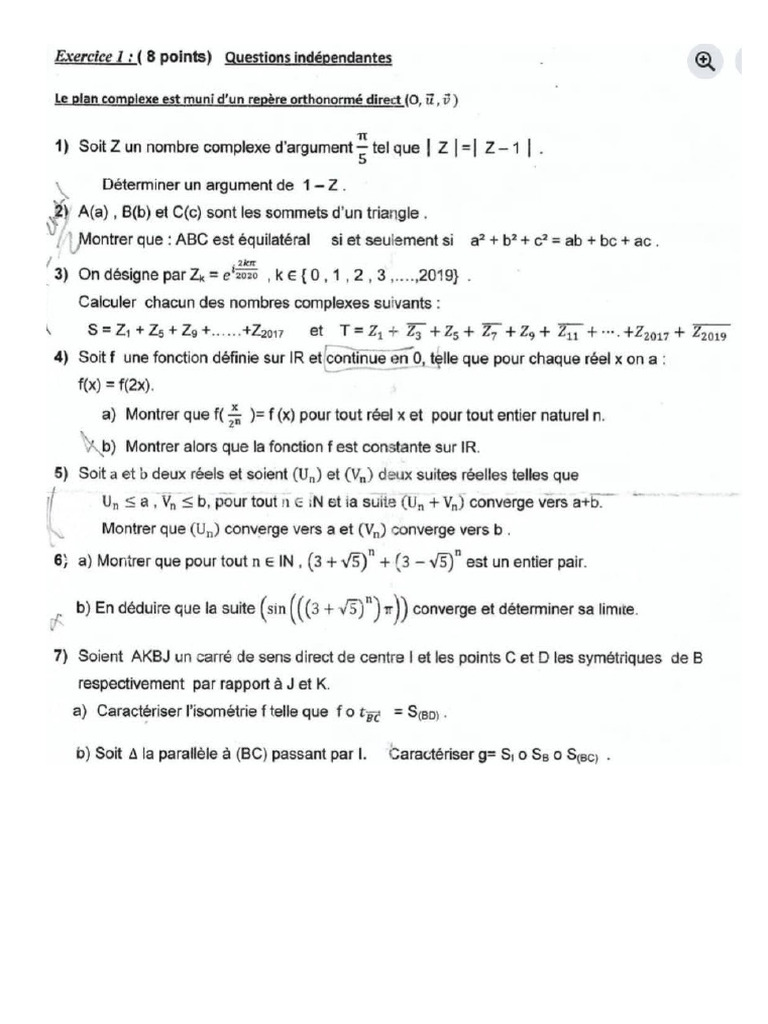 Exercice 1 Et Correction | PDF