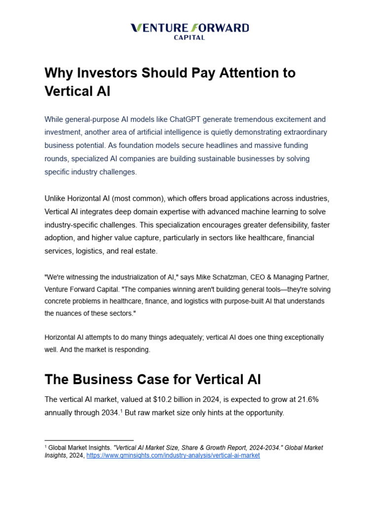 Investing in Vertical AI Opportunities | PDF | Artificial Intelligence ...