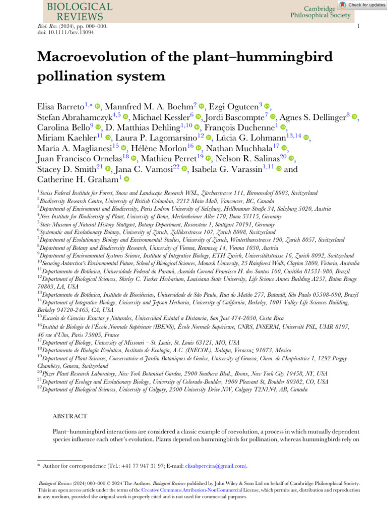 Barreto Et Al 2024 Biological Reviews Macroevolution of The Plant ...