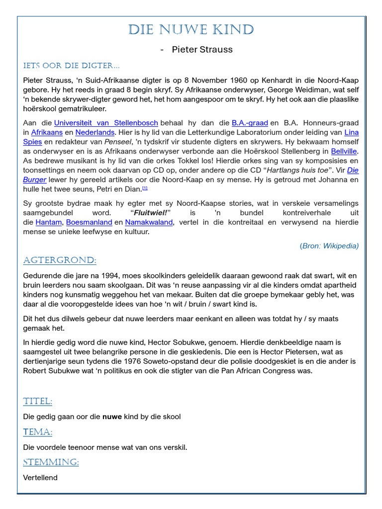 Die Nuwe Kind | PDF