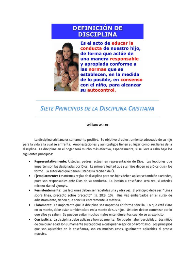 7 Principios de La Disciplina Cristiana | PDF