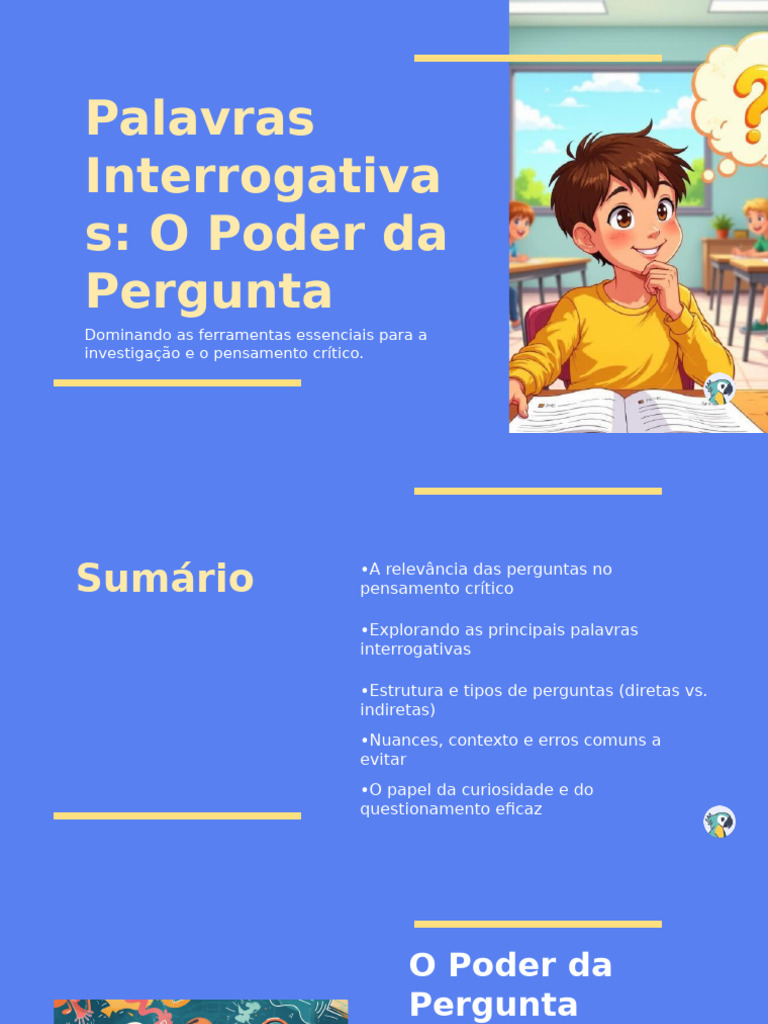 Palavras Interrogativas O Poder Da Pergunta | PDF | Pensamento crítico ...