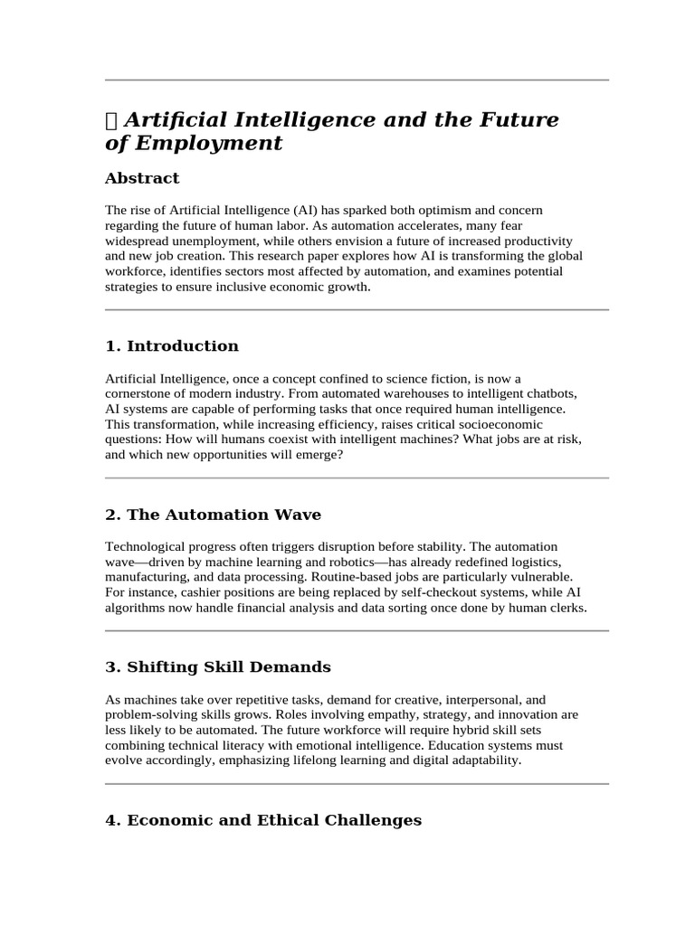 AI's Impact on Future Employment Trends | PDF | Artificial Intelligence ...