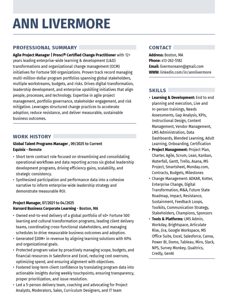 Ann Livermore: Agile Project Manager | PDF | Change Management | Agile ...