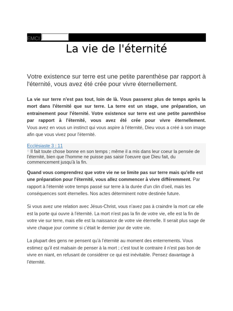 Préparation pour l'Éternité | PDF | Jésus | Dieu