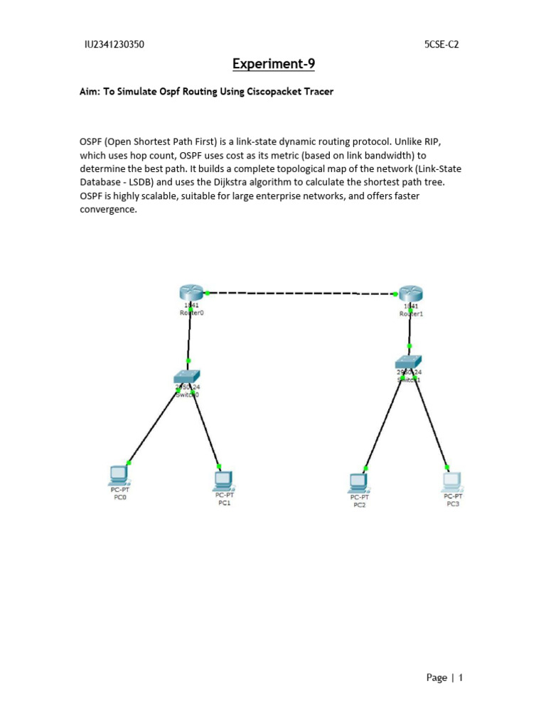 Simulating OSPF Routing in Packet Tracer | PDF | Routing | Networking ...