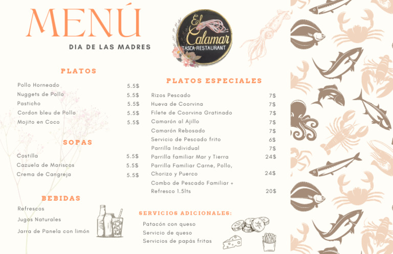 Menú Calamar Dia de Las Madres | PDF