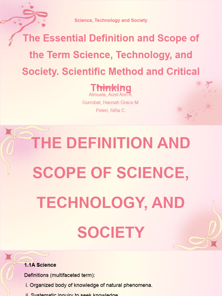 Defining Science, Technology, and Society | PDF | Scientific Method ...